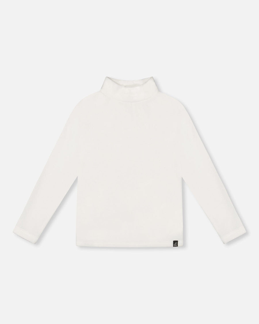 Super Soft Ribbed Mock Neck Top Off-White