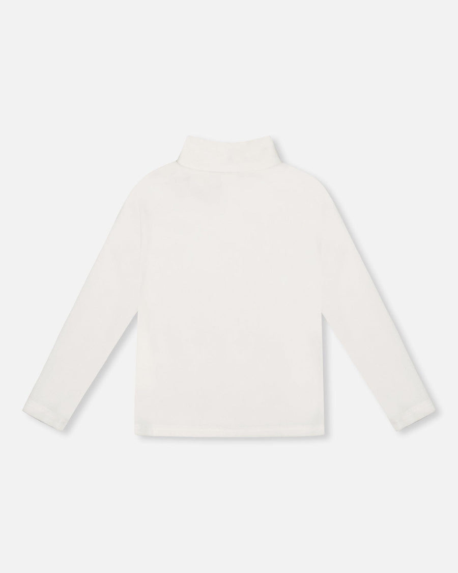 Super Soft Ribbed Mock Neck Top Off-White