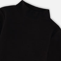 Super Soft Ribbed Mock Neck Top Black