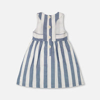 Sleeveless Dress White And Blue Stripes