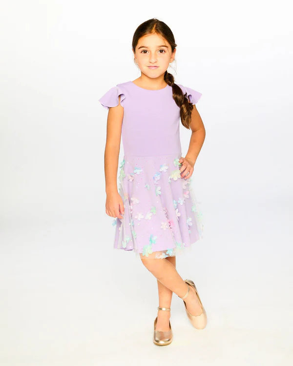 Bi-Material Dress Mauve