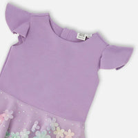 Bi-Material Dress Mauve