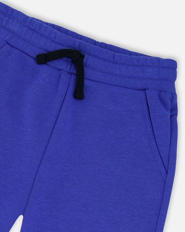 French Terry Sweatpants With Cross Seams Royal Blue