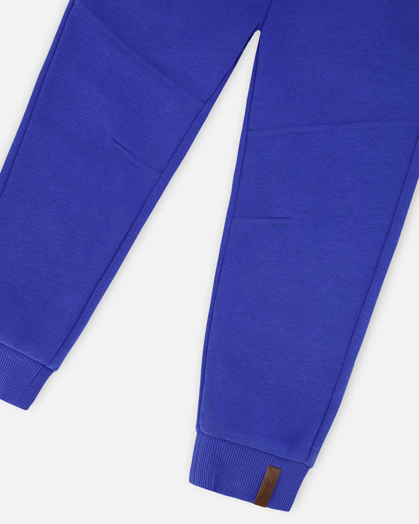 French Terry Sweatpants With Cross Seams Royal Blue