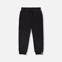 French Terry Sweatpants With Cross Seams Black
