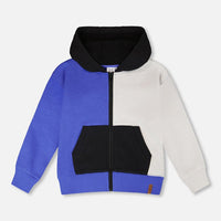 Hooded French Terry Cardigan Royal Blue