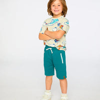 Organic Cotton Jersey T-Shirt Grey Mix Printed Shoes