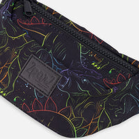Fanny Pack Black Dinosaur Print