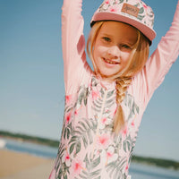 Cap Pink Hibiscus Print