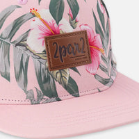 Cap Pink Hibiscus Print