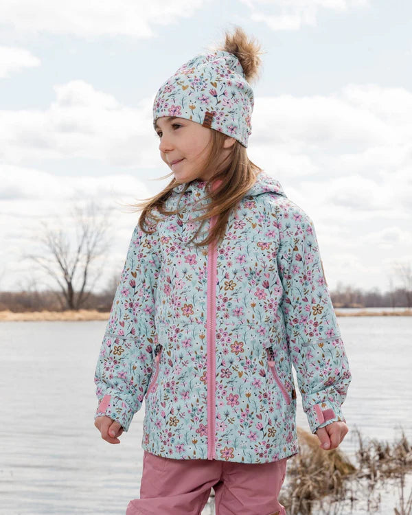 Mid-Season Jacket Blue Mini Flower Print