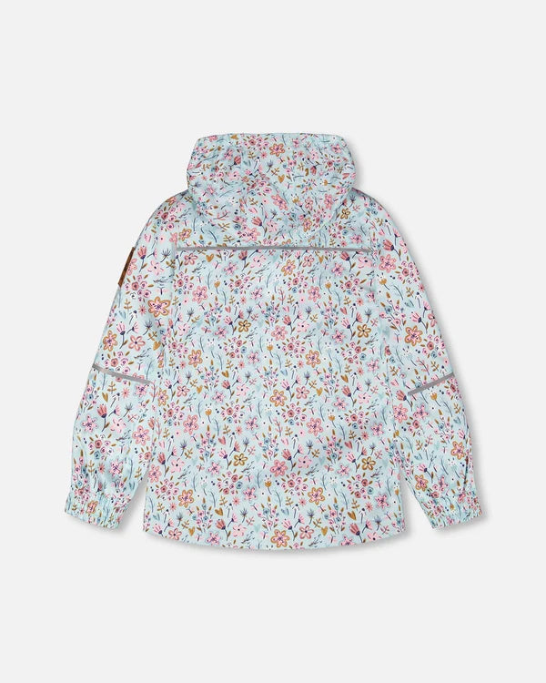 Mid-Season Jacket Blue Mini Flower Print