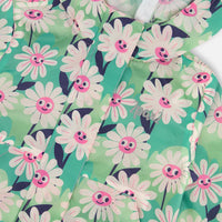 Packable Windbreaker In Polyester Green Smiling Flower Print