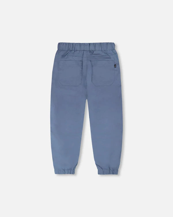 Parachute Jogger With Patch Pockets Blue Grey