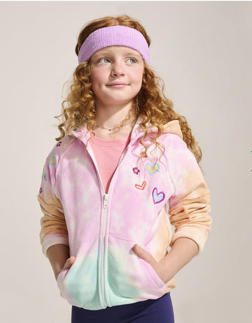 Summer Waves Tie Dye Raw Edge Hoody