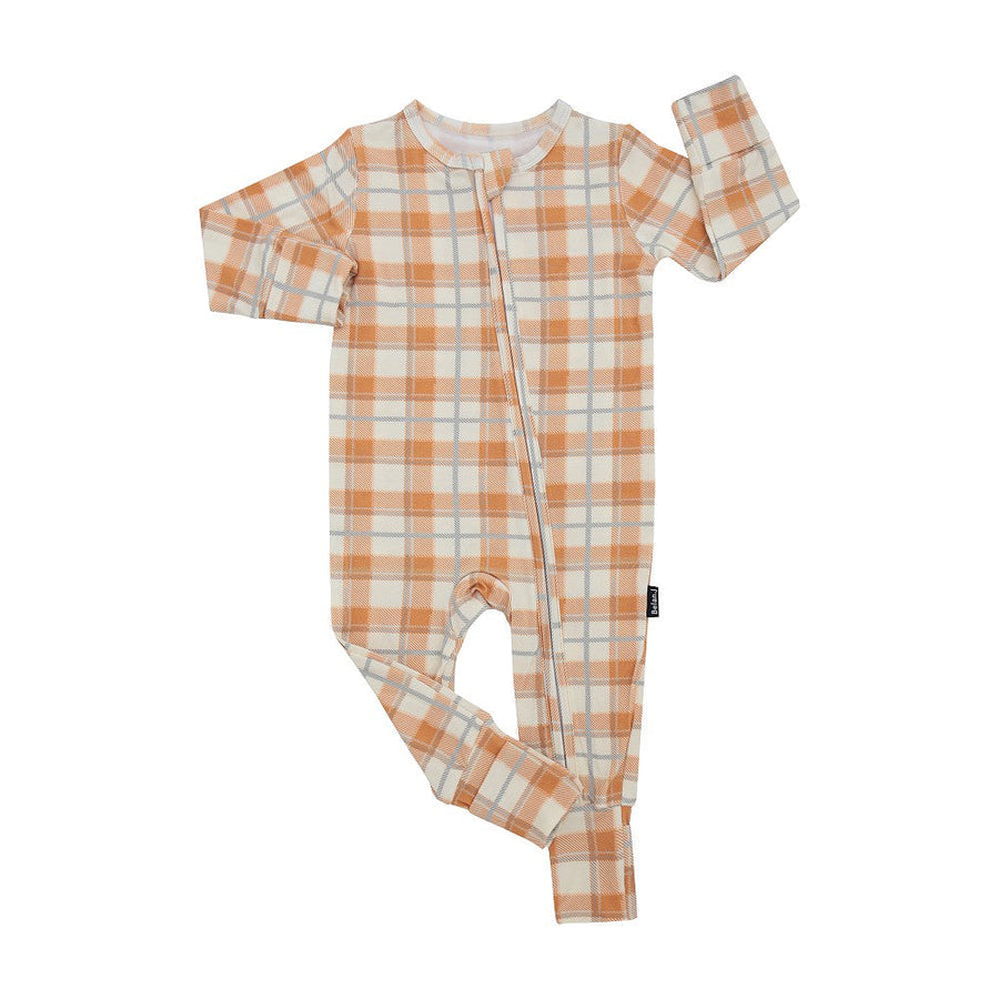 Sleeper with fold-over cuffs - Autumn Plaid