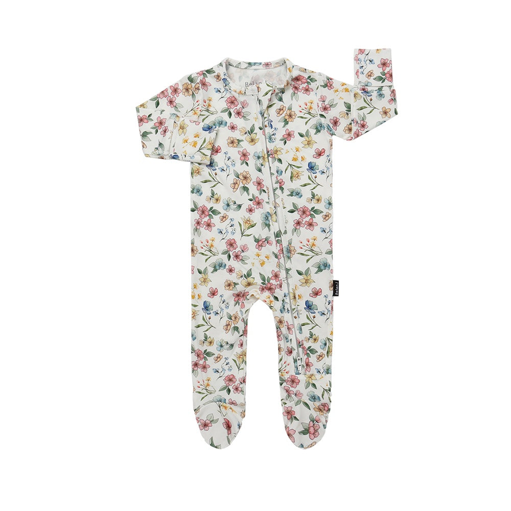 Footed Zipper Sleeper - Spring Meadows