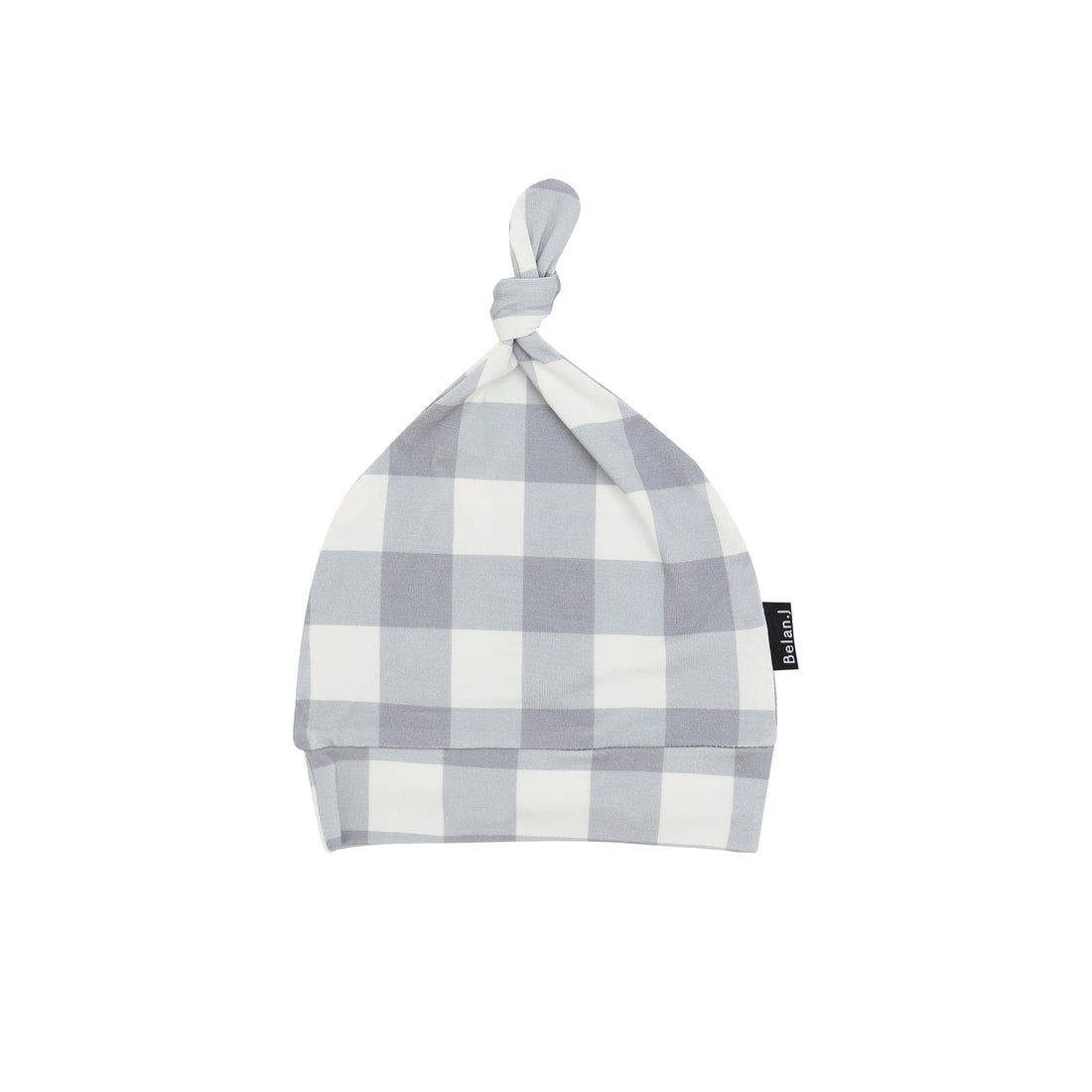 Knotted Hat - Denim Plaid