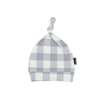 Knotted Hat - Denim Plaid