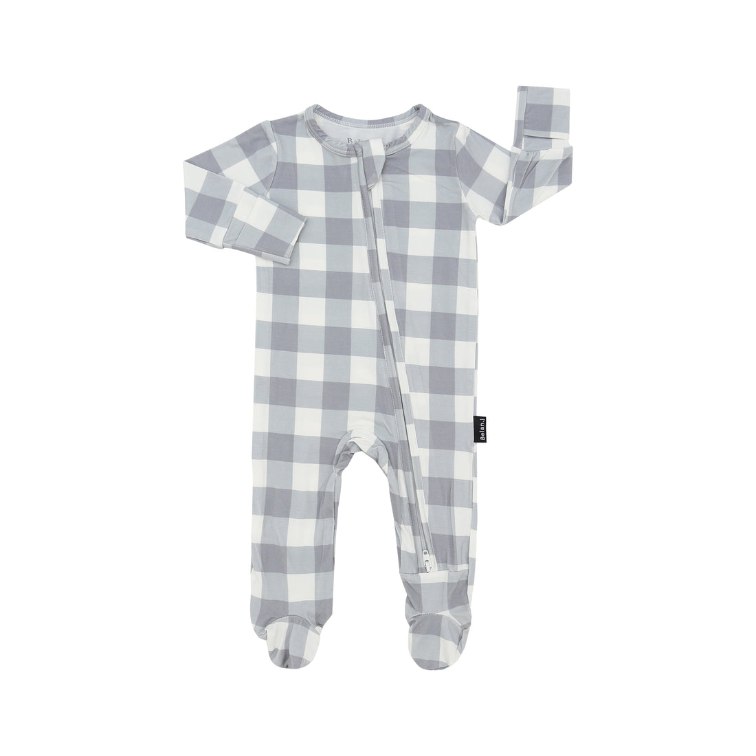 Footed Zipper Sleeper - Denim Plaid