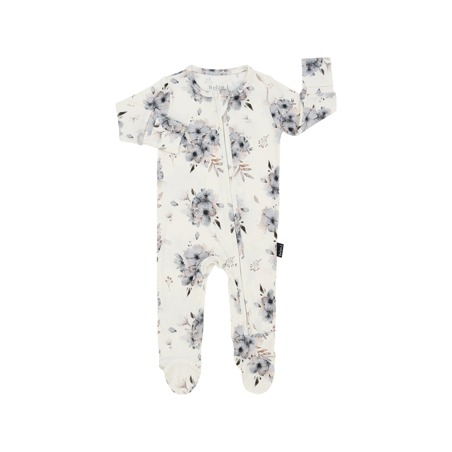Footed Zipper Sleeper - Frosty Floral