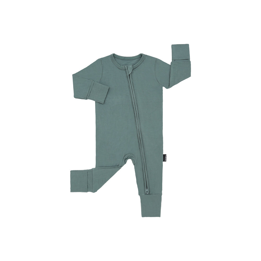 Footless Sleeper with Fold-over Cuffs - Leafy Green
