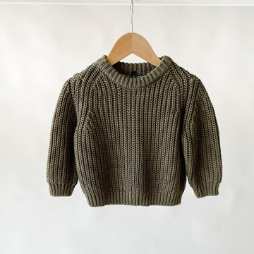 Belan.J Kids Chunky Knit Sweater - Army Green