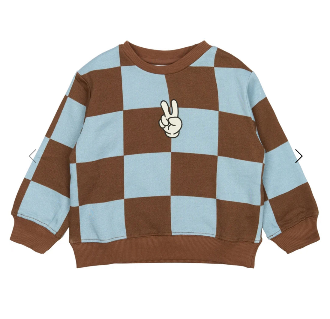 TNSTPaulie Oversized Sweatshirt - Toffee Check