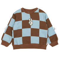 TNSTPaulie Oversized Sweatshirt - Toffee Check