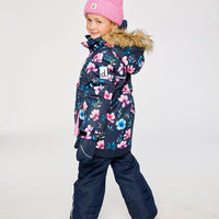Two Piece Play Snowsuit Blue Floral Print