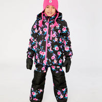 Two Piece Play Snowsuit Black Rose Print
