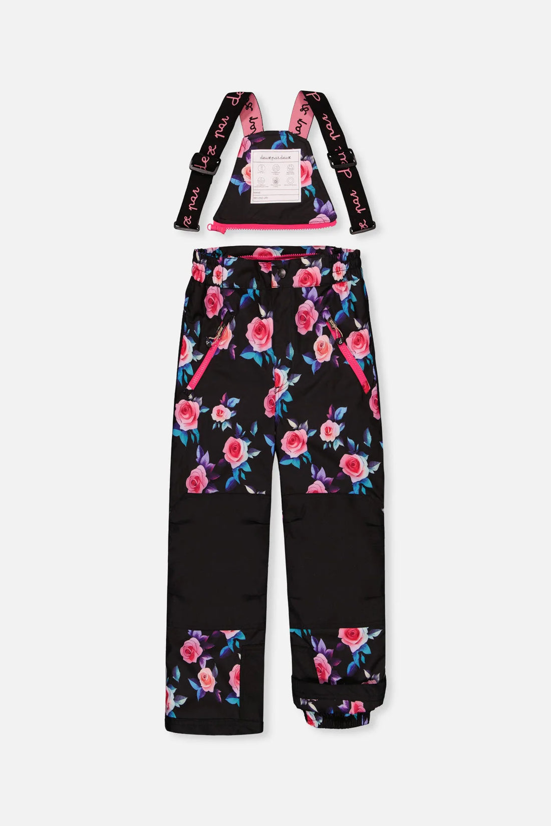 Two Piece Play Snowsuit Black Rose Print