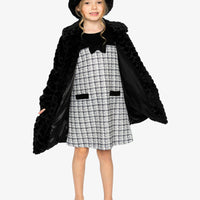 Faux Fur Long Coat Black
