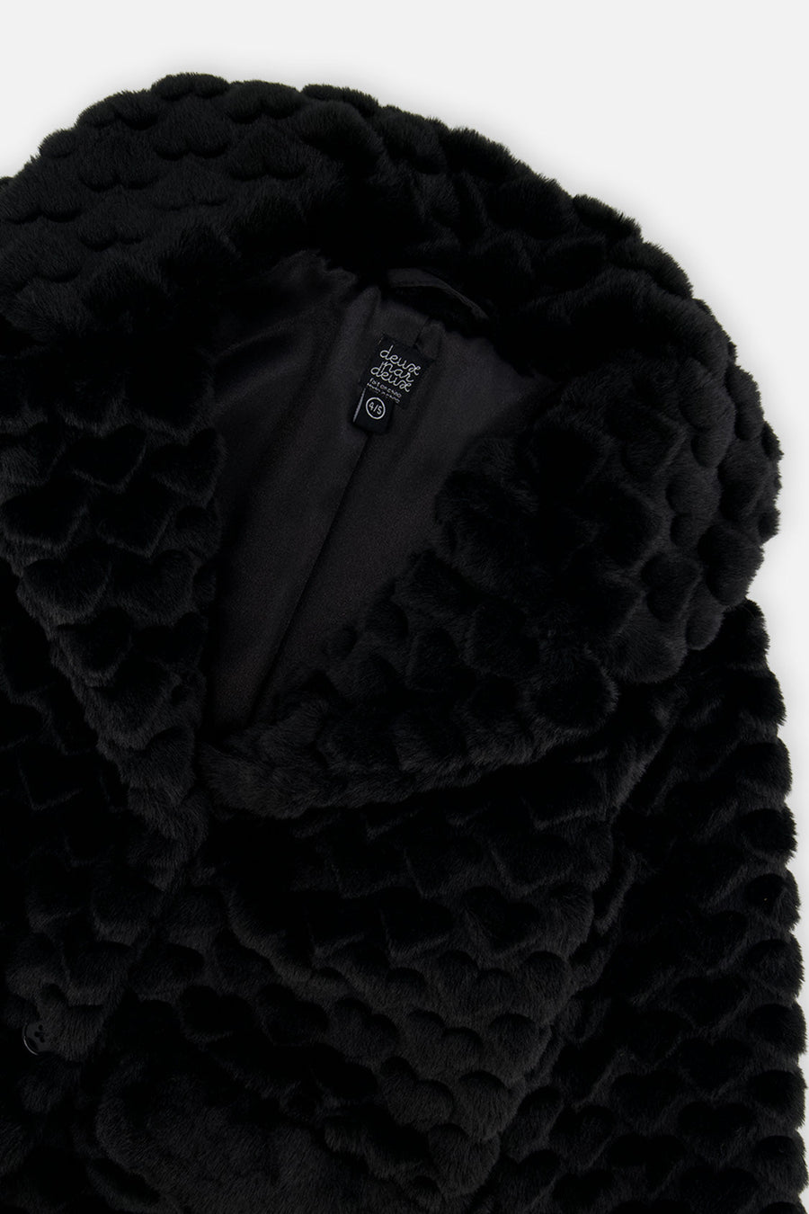 Faux Fur Long Coat Black