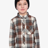 Flannel Shirt Grey And Beige Plaid