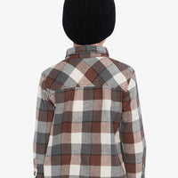 Flannel Shirt Grey And Beige Plaid