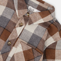 Flannel Shirt Grey And Beige Plaid