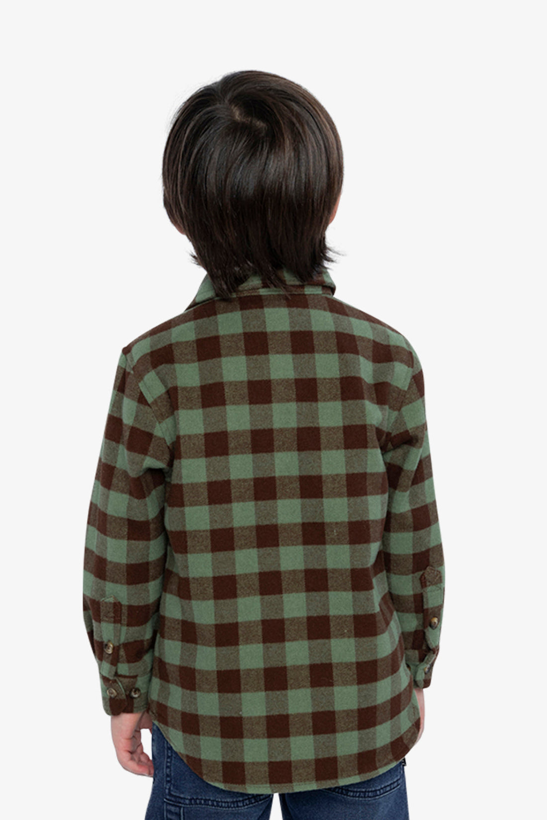 Brushed Flannel Shirt Green And Brown Plaid