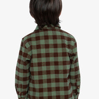 Brushed Flannel Shirt Green And Brown Plaid