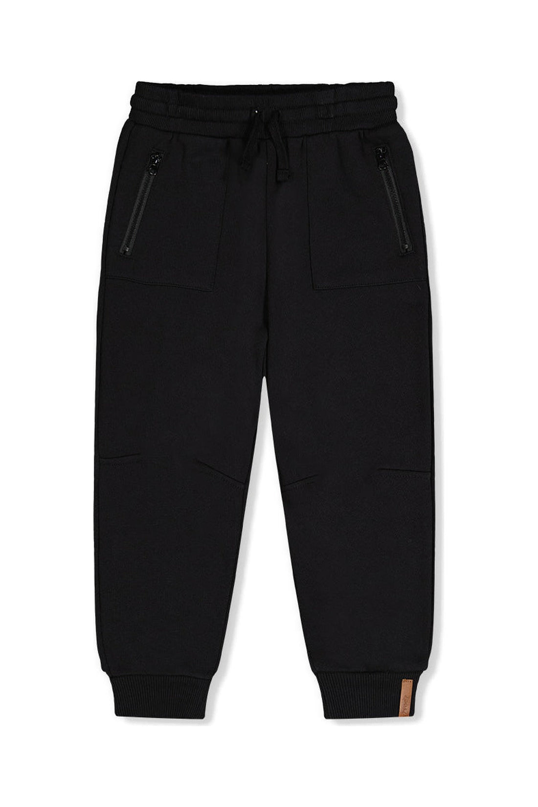 Fleece Sweatpants With Zippered Pockets Black