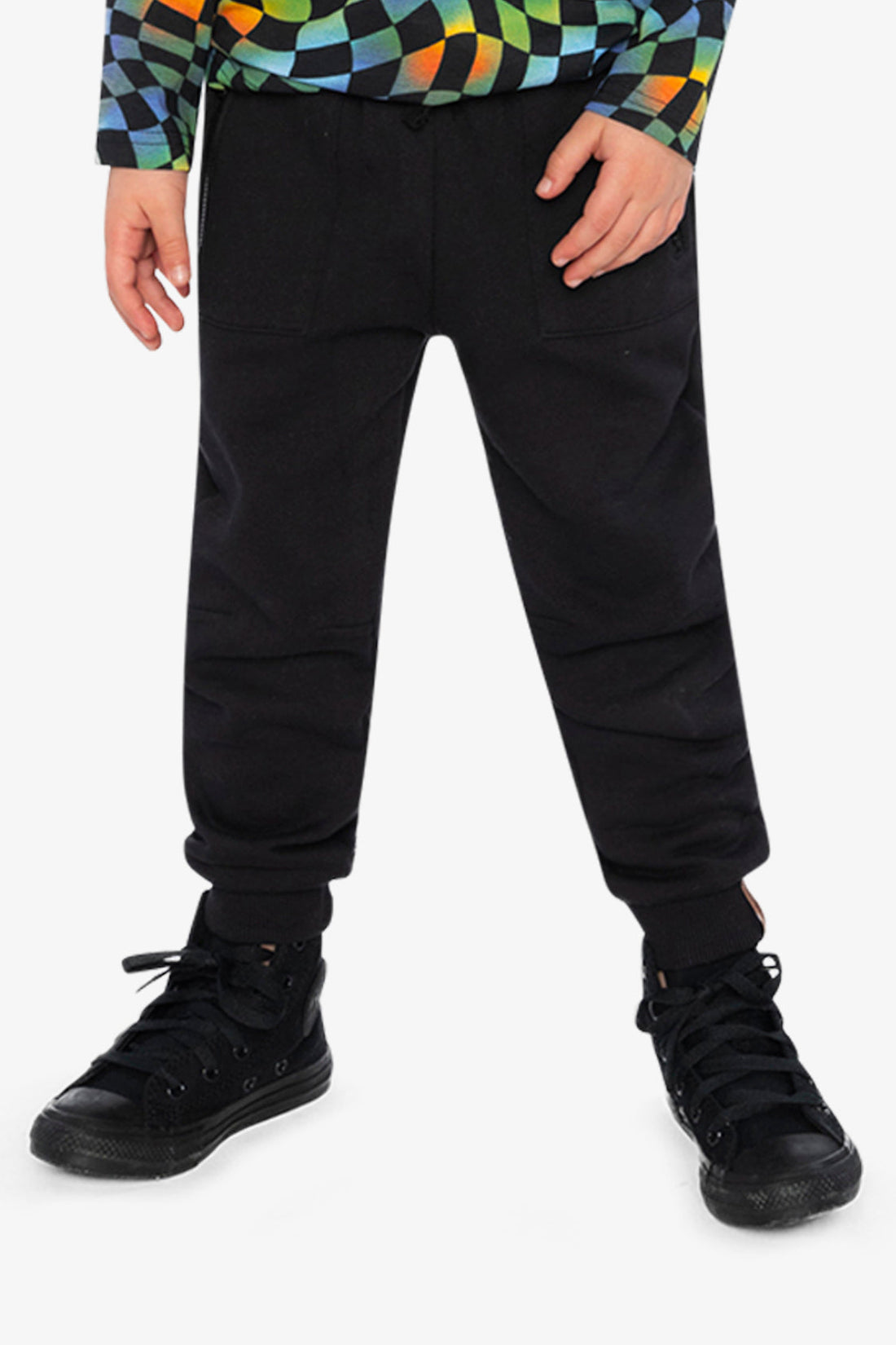 Fleece Sweatpants With Zippered Pockets Black