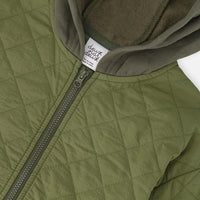 Full Zip Hooded Bi-Material Hoodie Green