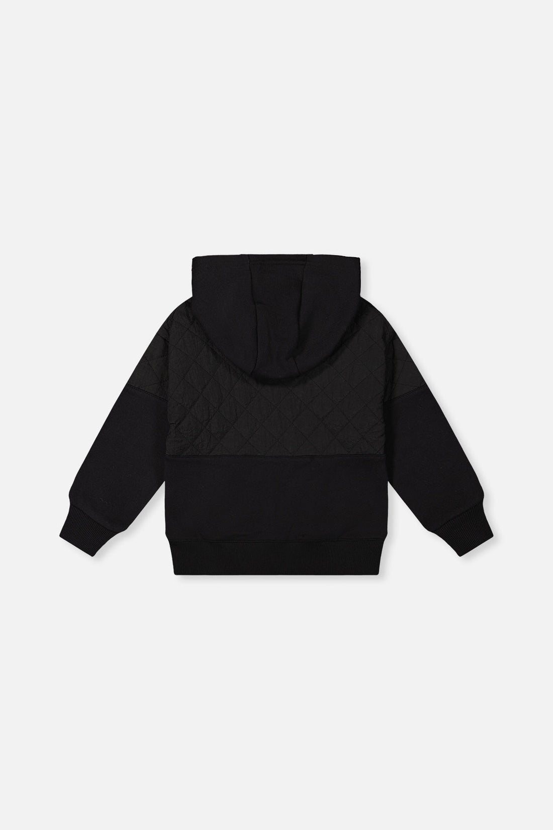 Full Zip Hooded Bi-Material Hoodie Black