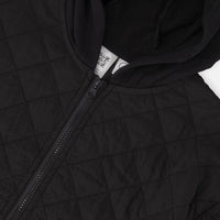 Full Zip Hooded Bi-Material Hoodie Black