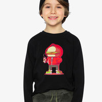 Long Sleeve Organic Cotton T-Shirt Black And Red