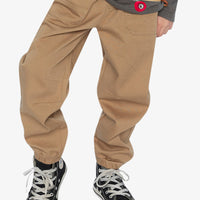 Stretch Canvas Jogger Pants Beige