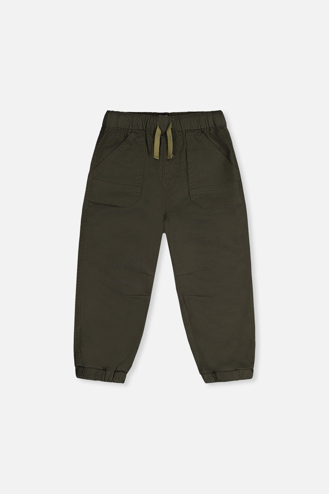 Stretch Canvas Jogger Pants Very Dark Green