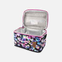 Lunch Box Black Printed With Hearts