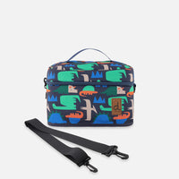 Lunch Box Navy Dinosaur Print