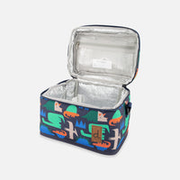 Lunch Box Navy Dinosaur Print